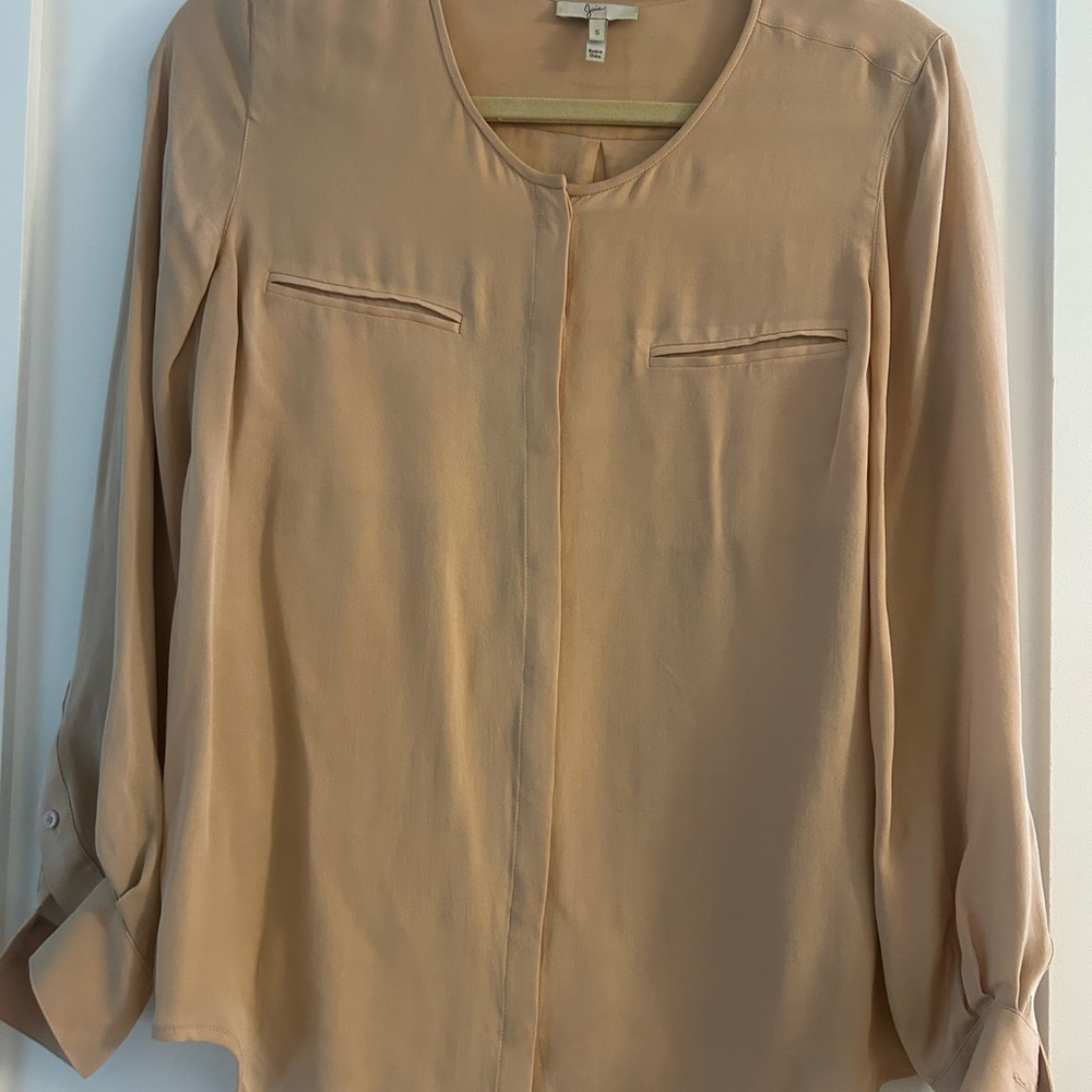 Joie 100% Silk Button Down Blouse